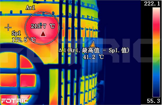 红外热像仪检查气化炉耐材缺陷故障