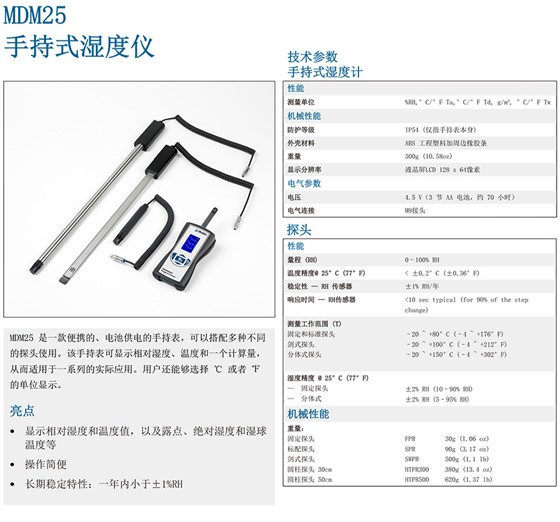 MDM25 手持式湿度仪