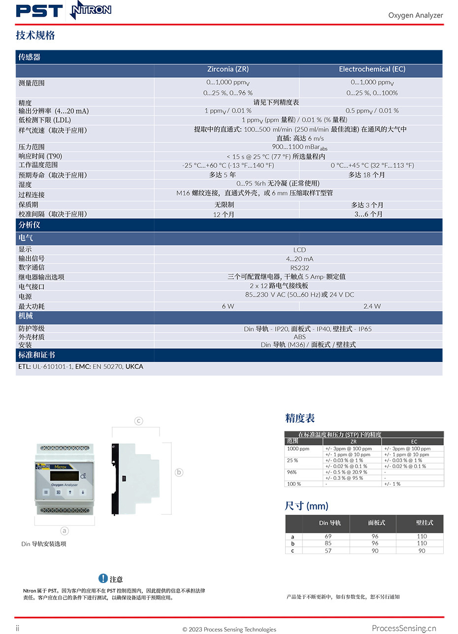 Microx紧凑型氧分析仪